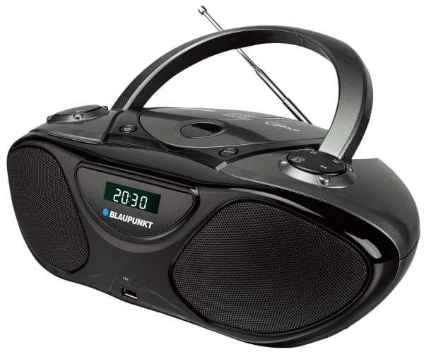 Blaupunkt BB14BK, 2 W, CD-tallennin, Sort, LCD, Strøm, Batteryidrevet, 230 mm