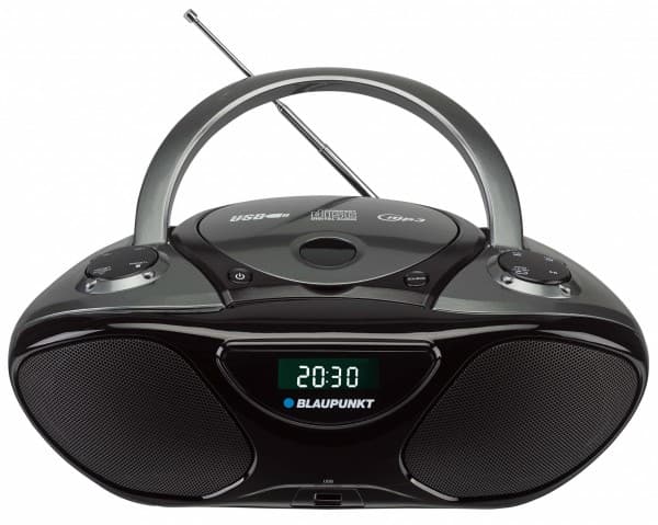 Blaupunkt BB14BK, 2 W, CD-tallennin, Sort, LCD, Strøm, Batteryidrevet, 230 mm