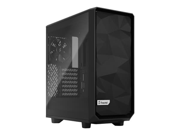 Fractal Design Meshify Meshify 2 Compact Lite - Mid tower - ATX - genomskinlig sidopanel (härdat glas) - ingen strömförsörjning (ATX) - svart TG ljus Svart