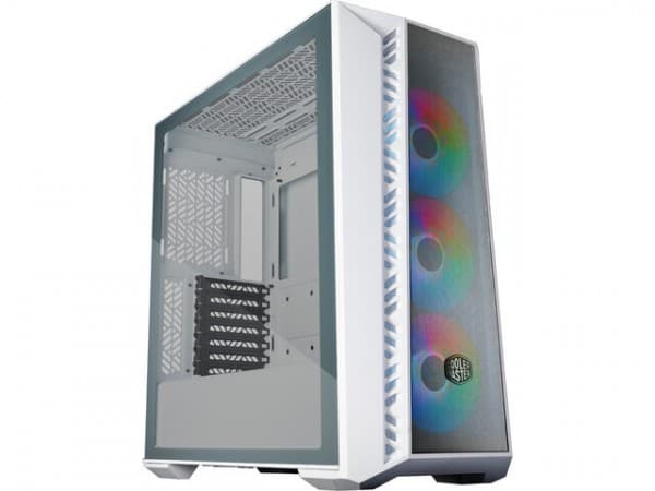 Cooler Master MasterBox 520 MESH - Mid tower - utökad ATX - genomskinlig sidopanel (härdat glas) - ingen strömförsörjning (ATX) - vit - USB/ljud