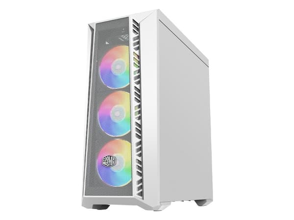 Cooler Master MasterBox 520 MESH - Mid tower - utökad ATX - genomskinlig sidopanel (härdat glas) - ingen strömförsörjning (ATX) - vit - USB/ljud