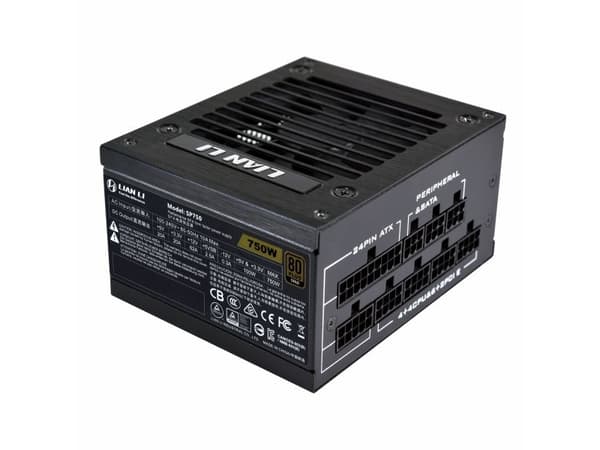 Lian Li SP750 - Strømforsyning (intern) - SFX12V - 80 PLUS Gold - AC 100-240 V - 750 watt - aktiv PFC - svart