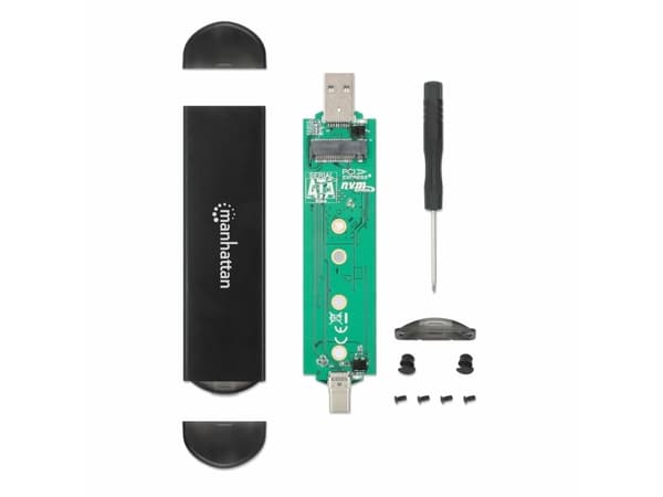MANHATTAN M.2 NVMe SATA SSD USB-C 3.2 harddiskkabinett