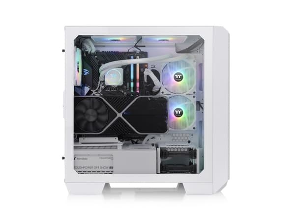 Thermaltake View 300 MX Snow - Mid tower - utökad ATX - genomskinlig sidopanel (härdat glas) - ingen strömförsörjning (PS/2) - vit - USB/ljud