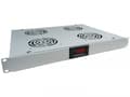 Pikkukuva 1 / 3: Alantec SA-F-1U-4-T-S Ventilationpanel med termostat 19" 1U, 4 ventilatorer, grå