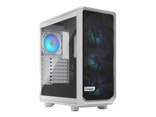Fractal Design Meshify Meshify 2 Compact - Mid tower - ATX - genomskinlig sidopanel (härdat glas) - ingen strömförsörjning (ATX) - vit TG genomskinli