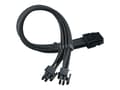 Miniatyrbilde 1 av 2: SilverStone PP07E - Strømforlengelseskabel - 8-pins EPS12V (4+4) (hann) til 8-pins EPS12V (hunn) - 30 cm - svart