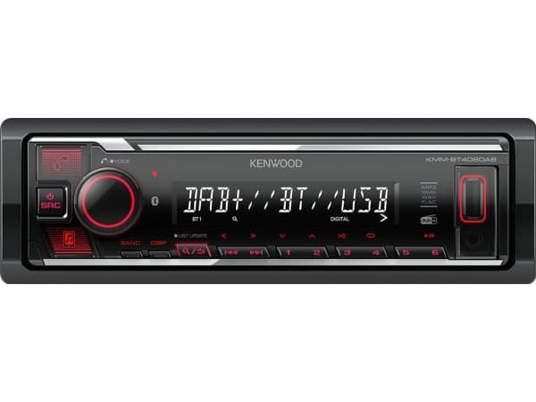 Kenwood Electronics KMM-BT408DAB, Musta, 1 DIN, 88 W, 4.0 kanavaa, 50 W, 20 - 20000 Hz