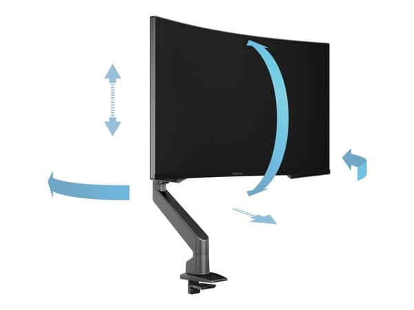 Multibrackets M - Monteringssett (skrivebordsklemmemontering, VESA-plate, enkeltarm med gasslløft) - leddelt - for LCD-skjerm - aluminium - svart - s