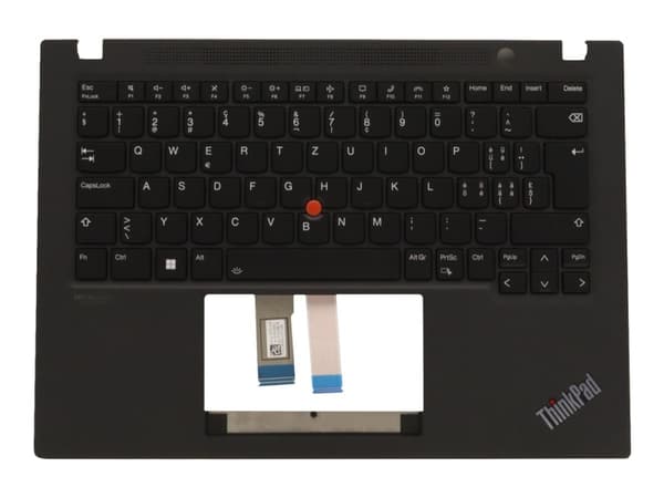 Sunrex - Ersättningstangentbord för bärbar dator - med Trackpoint - bakgrundsbelyst - schweizisk - svart - med övre skydd - för ThinkPad T14s Gen 3 2