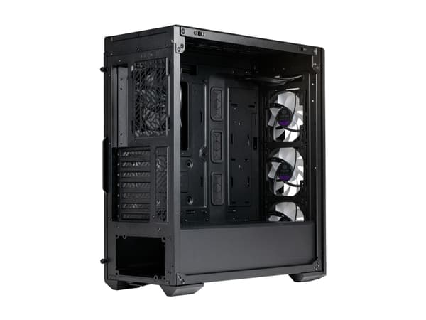 Cooler Master MasterBox 520 - Mid tower - ATX - genomskinlig sidopanel (härdat glas) - ingen strömförsörjning (ATX) - svart - USB/ljud
