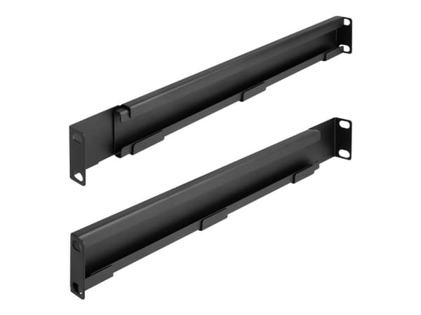 Delock - Rackfästen - adjustable length 368-600 mm - sidan - svart - 1U - 19" (paket om 2)