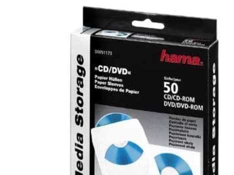 Hama CD Paper Sleeves, white, 50 pcs/Pack, 1 diskar, Vit, papper