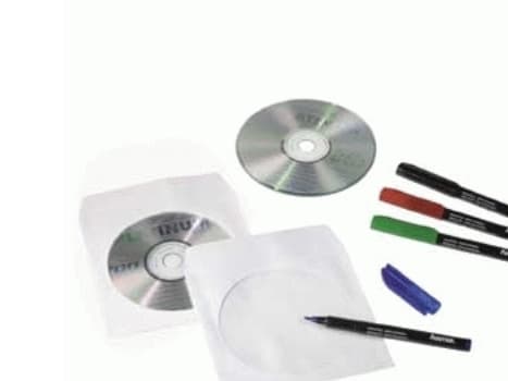 Hama CD Paper Sleeves, white, 50 pcs/Pack, 1 disker, Hvit, Papir