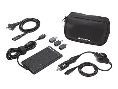 Lenovo 90W Slim AC/DC Combo Adapter - Strömadapter - AC/bil/flygplan - Växelström 100-240/likström 10,5-18 V - 90 Watt Svart