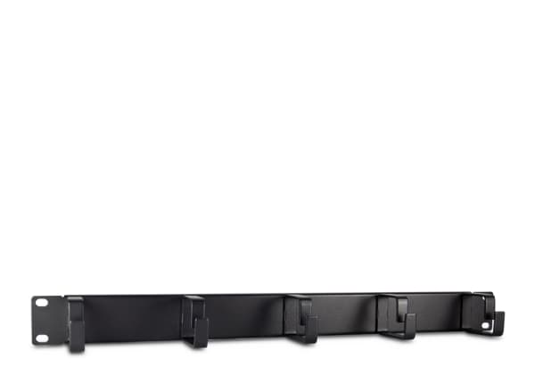 Inter-Tech - Rack cable management tray with rings - svart, RAL 9005 - 1U - 19"