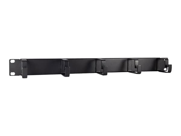 Inter-Tech - Rack cable management tray with rings - svart, RAL 9005 - 1U - 19"