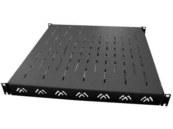 Apranet VARIplain 19" shelf 1 U Black, Sort, 80 kg, 1U, 483 x 445 x 44 mm
