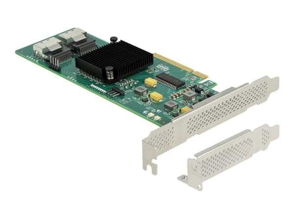 Delock - Lagringskontroll - 8 Kanal - SATA 6Gb/s / SAS - lavprofil - PCIe 2.0 x8 Sort