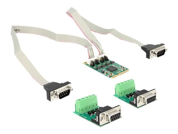 DeLock MiniPCIe I/O PCIe full størrelse 2 x seriell RS-422 / 485 med 600 W overspenning - Serieller Adapter - PCI Express 2.0 minikort - RS-422/485 x