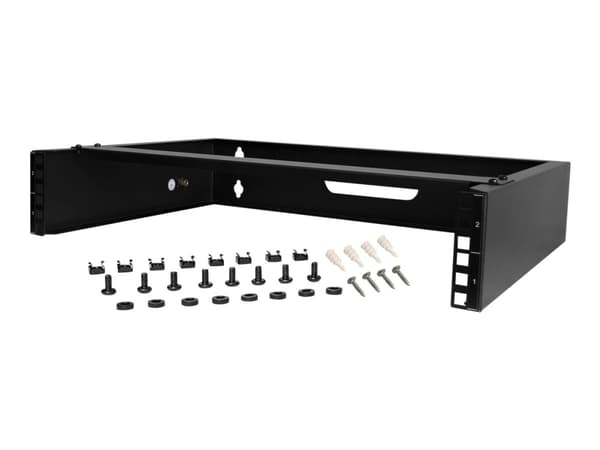StarTech.com 2U Wall Mount Rack, 19" Wall Mount Network Rack, 14 inch Deep (Low Profile), Wall Mounting Patch Panel Bracket for Network Switches, IT