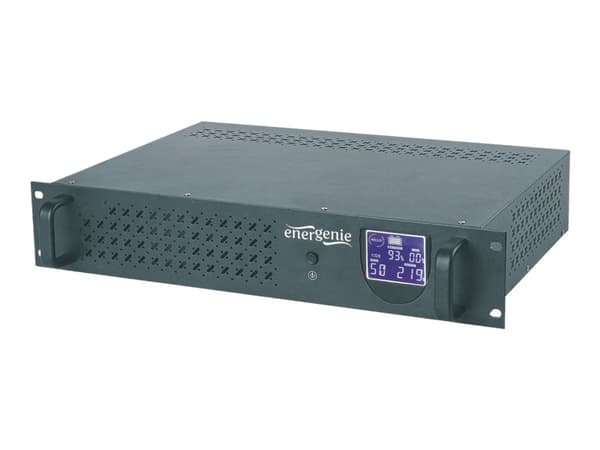 EnerGenie UPS-RACK-1200 - UPS (kan monteres i rack) - AC 220 V - 720 watt - 1200 VA - 7 Ah - USB - utgangskontakter: 4 - 3.4U Sort