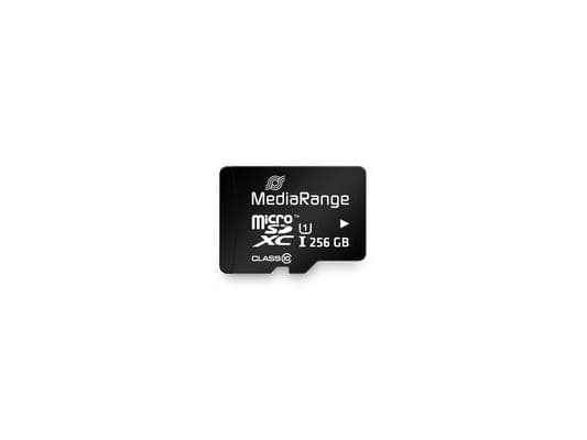 MediaRange MR946 - Flashminnekort (microSDXC til SD-adapter inkludert) - 256 GB - UHS-I / Class10 - microSDXC - svart