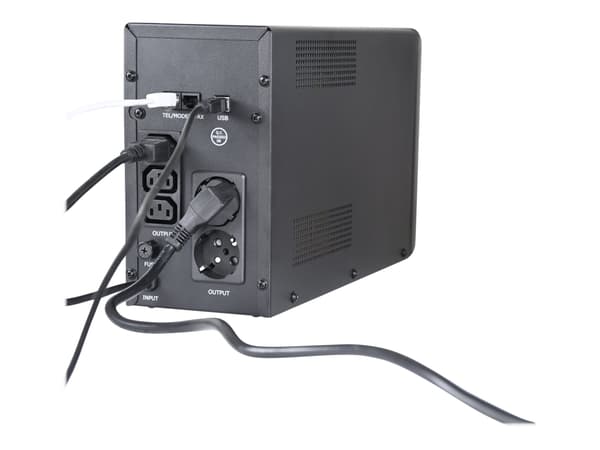 EnerGenie EG-UPS-035 - UPS - LCD display - AC 220 V - 1200 Watt - 2000 VA - 9 Ah - USB, RJ-45 - utgångskontakter: 5 - svart