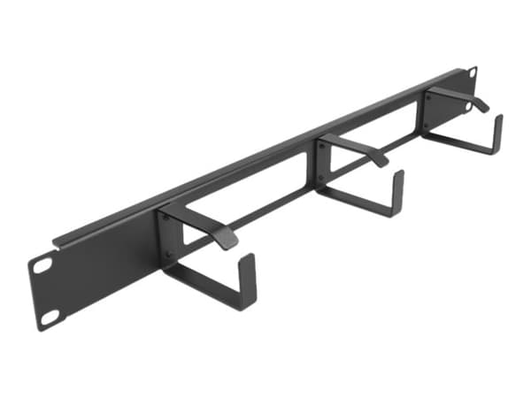 Delock - Rackkabel-styringspanel med kroker - 2 openings and 3 hooks - svart - 1U - 19"