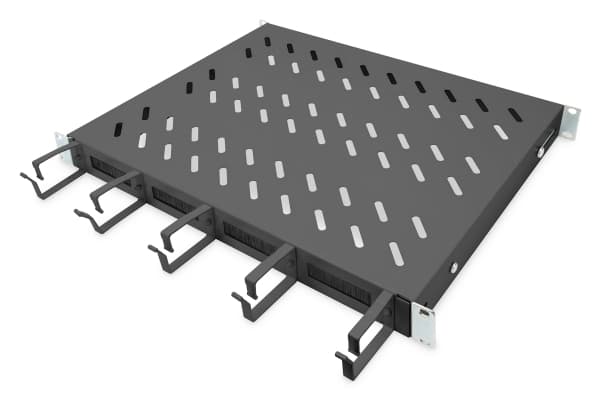 Digitus DN-97681 - Hylla för rack - fast - svart, RAL 9005 - 1U - 19"