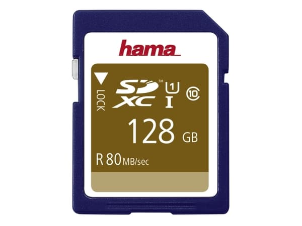 Hama SDXC 128GB, 128 GB, SDXC, Klasse 10, UHS-I, 80 MB/s, Blå