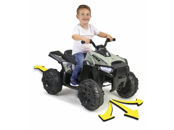FEBER Quad Boxer CE, 3 År, 4 hjul, Plast, Svart, Grå, Batterier krävs