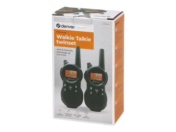 DENVER WTA-446 - Bærbar - toveis radio - PMR - 446 MHz - 8 kanalers (en pakke 2)