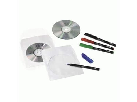 Hama CD/DVD Protective Sleeves - CD/DVD-muffe - hvit (en pakke 25)