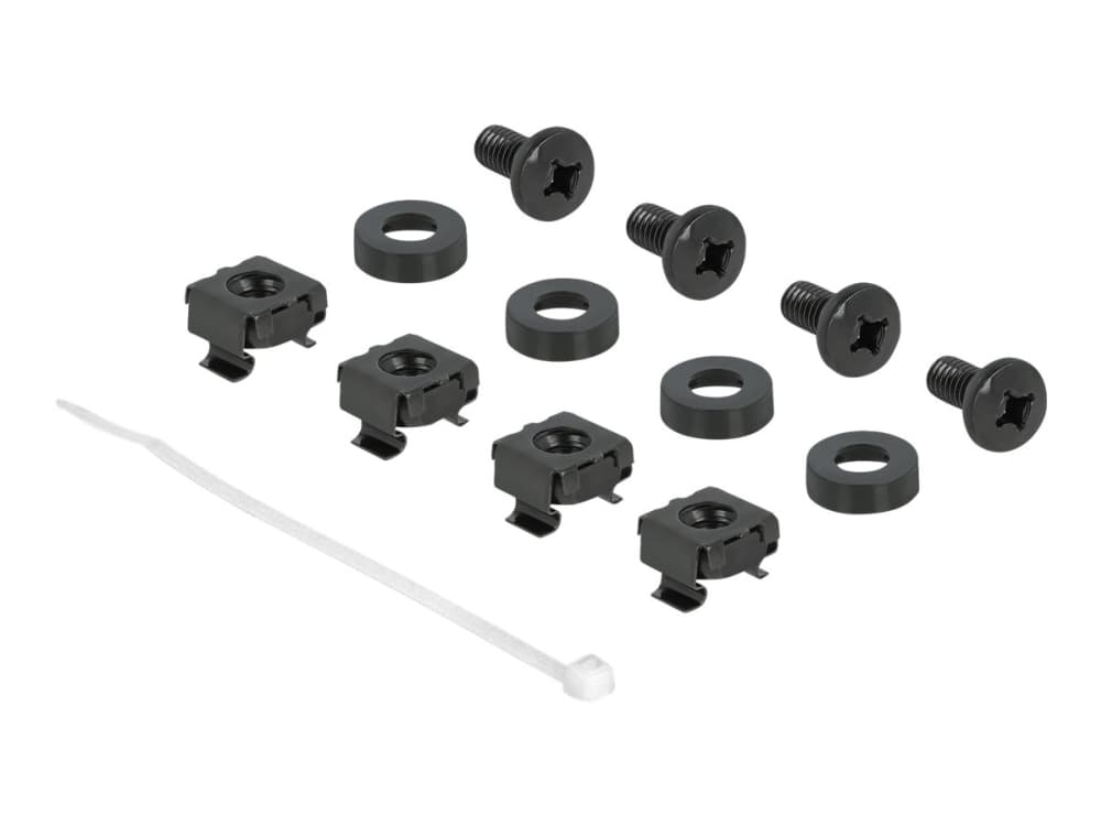 Delock - Panel med rektangulär kabelgenomgång - rackmontering - svart - 1U - 19"