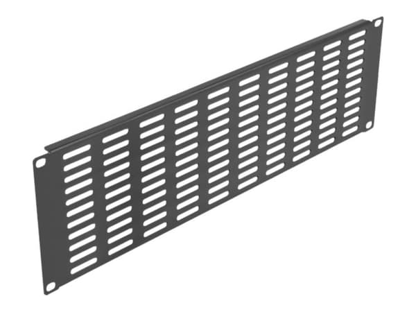 Delock - Rackpanel (vertikal) - med ventlasjonsspor - svart - 3U - 19"