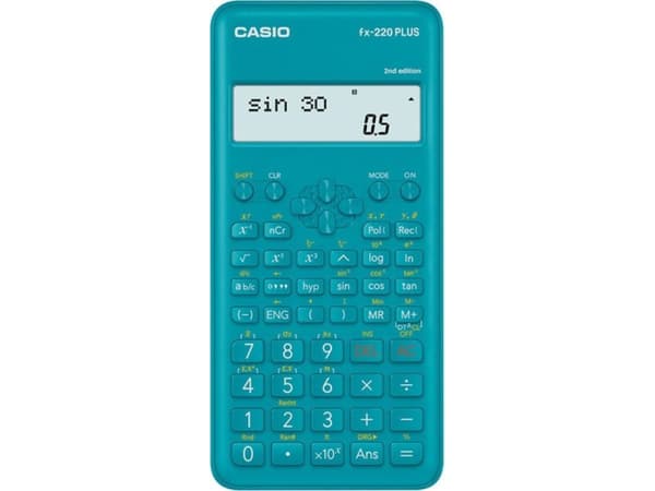 CASIO VIDENSKABELIG LOMMEREGNER FX-220PLUS-2 BLÅ, 12-CIFRET DISPLAY