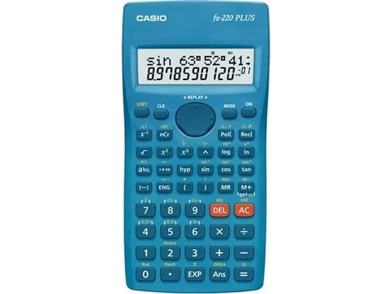 CASIO VIDENSKABELIG LOMMEREGNER FX-220PLUS-2 BLÅ, 12-CIFRET DISPLAY
