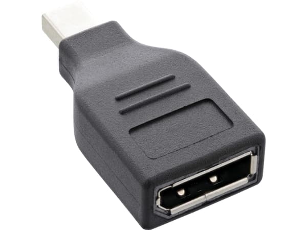 InLine 17196B, Mini DisplayPort, DisplayPort, Musta, Muovipussi