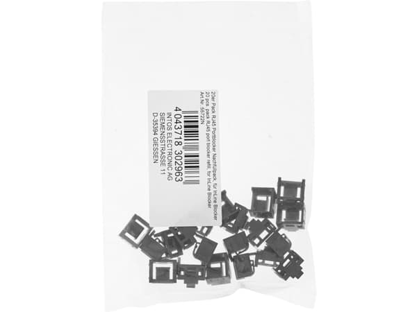 InLine 55722N, Portblockerare + nyckel, RJ-45, Svart, Plast, 20 styck