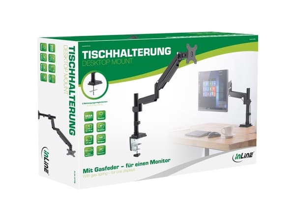 InLine 23159B, Klemmer, 9 kg, 43,2 cm (17"), 43,2 cm (17"), 100 x 100 mm, Sort