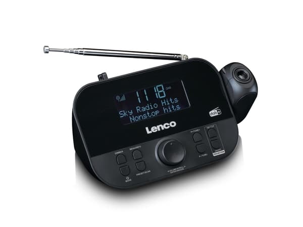 Lenco CR-615BK, Klockradio, Analog och digital, DAB+, FM, LCD, 7,37 cm (2.9"), 3,5 mm