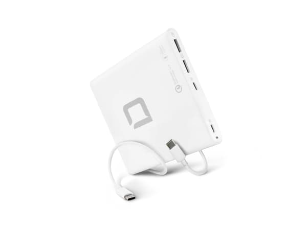 DICOTA Laptop Charger Universal PRO USB-C - Strømadapter - AC - 120 watt - utgangskontakter: 4 - Storbritannia, Europa - hvit