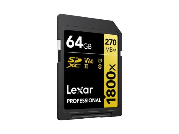 Lexar Professional GOLD Series - Flash-minneskort - 64 GB - Video Class V60 / UHS-II U3 / Class10 - 1800x - SDXC UHS-II