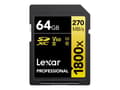 Miniatyrbild 1 av 4: Lexar Professional GOLD Series - Flash-minneskort - 64 GB - Video Class V60 / UHS-II U3 / Class10 - 1800x - SDXC UHS-II