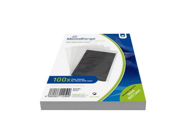 MediaRange Zubehör CD-/DVD-Rohlinge, Sleeve til laptop, 1 disker, Gjennomsiktig, Plast, Plast, Vanntett