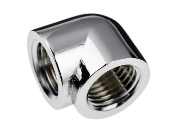 Alphacool istapadapter 90 grader G1/4 tommer IG til G1/4 tommer IG - krom