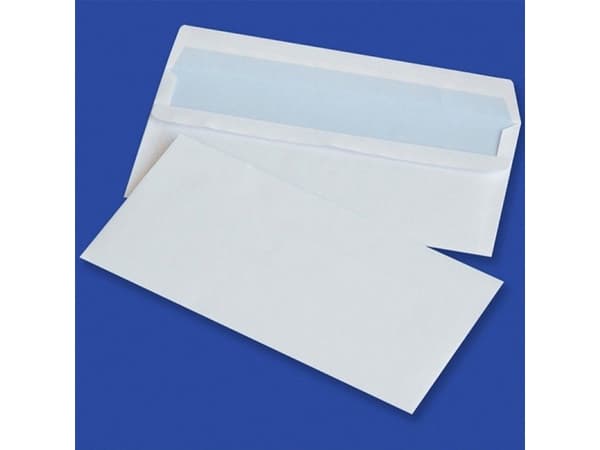 Kontorprodukter KONTORPRODUKTER selvklebende konvolutter, SK, DL, 110x220mm, 75gsm, 10stk, hvit