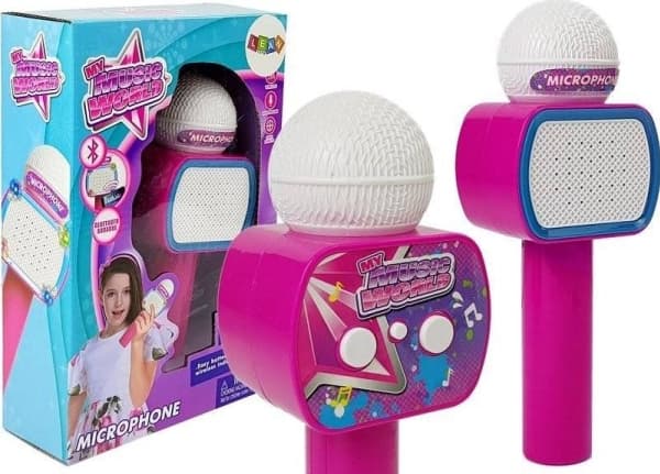 Lean Sport barnemikrofon trådløs karaoke Bluetooth-høyttaler Rosa (7827)
