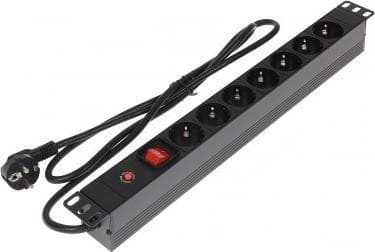 Delta Power strip 19" 1U 7x Schuko (L19/7F)